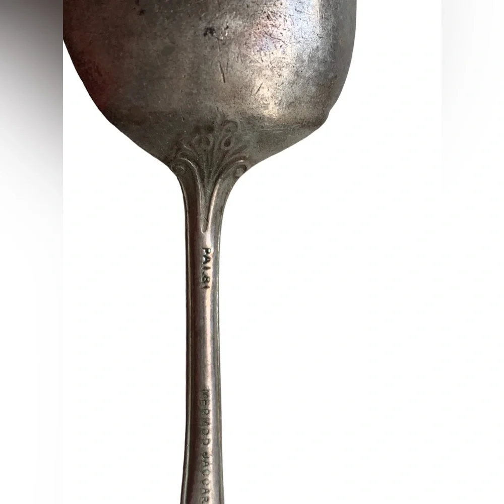 Antique MERMOD JACCARD CO PAI.81 Silver Spoon Silverware Kitchen Serving